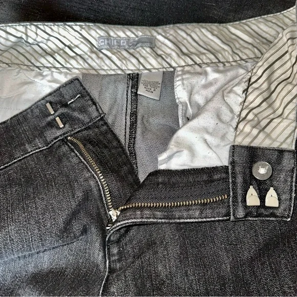 CHICO’S Platinum Black Jeans Chico’s Size 2 Regular - Picture 8 of 12
